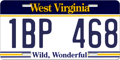WV license plate 1BP468