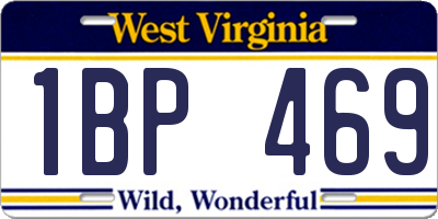 WV license plate 1BP469