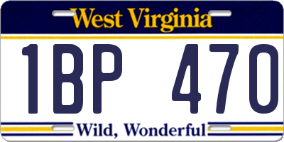 WV license plate 1BP470