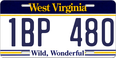 WV license plate 1BP480