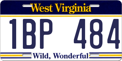 WV license plate 1BP484
