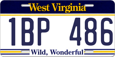 WV license plate 1BP486