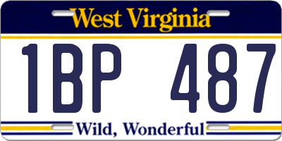 WV license plate 1BP487