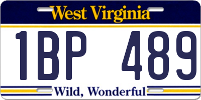 WV license plate 1BP489