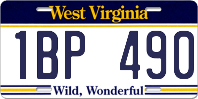 WV license plate 1BP490