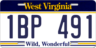 WV license plate 1BP491