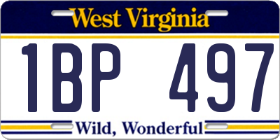 WV license plate 1BP497