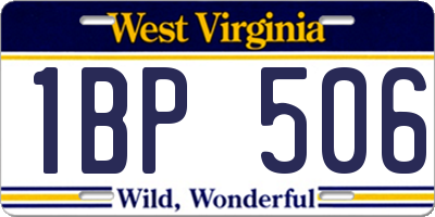WV license plate 1BP506