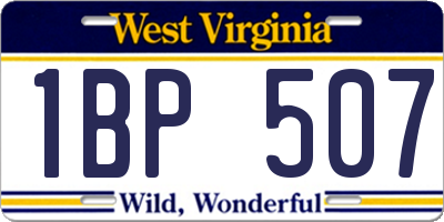 WV license plate 1BP507