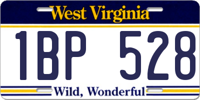 WV license plate 1BP528