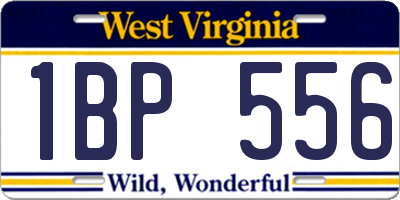 WV license plate 1BP556