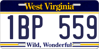 WV license plate 1BP559