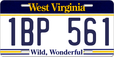 WV license plate 1BP561