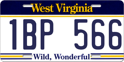 WV license plate 1BP566