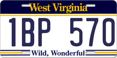 WV license plate 1BP570
