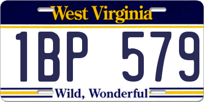 WV license plate 1BP579