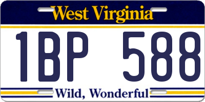 WV license plate 1BP588