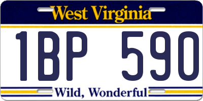 WV license plate 1BP590