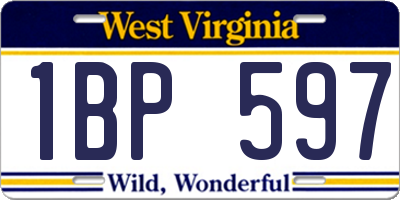 WV license plate 1BP597