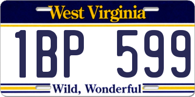 WV license plate 1BP599