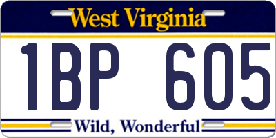 WV license plate 1BP605