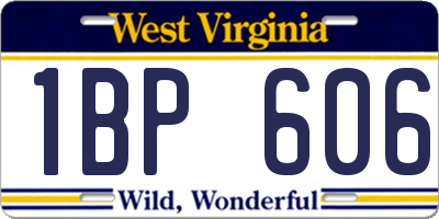 WV license plate 1BP606
