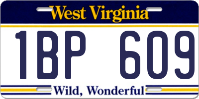 WV license plate 1BP609