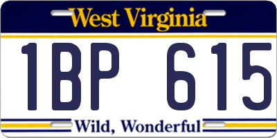 WV license plate 1BP615