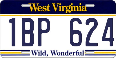 WV license plate 1BP624