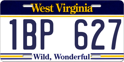 WV license plate 1BP627