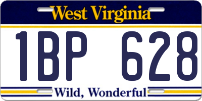 WV license plate 1BP628