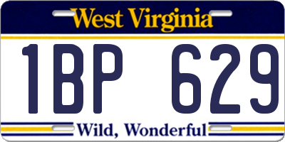 WV license plate 1BP629