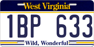 WV license plate 1BP633