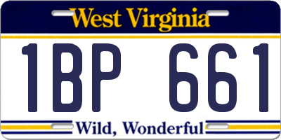 WV license plate 1BP661