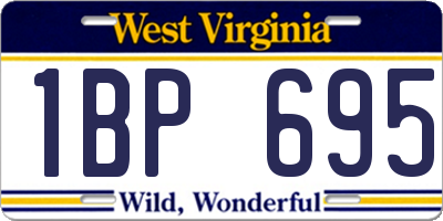 WV license plate 1BP695
