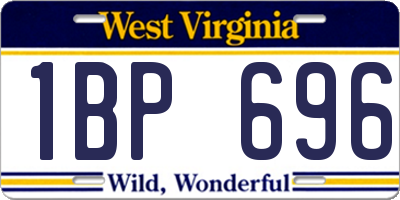WV license plate 1BP696