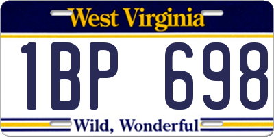 WV license plate 1BP698