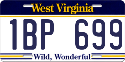 WV license plate 1BP699