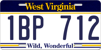 WV license plate 1BP712