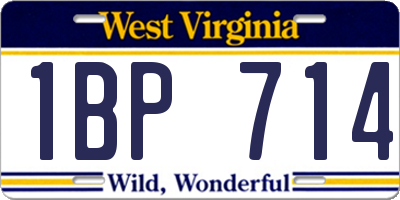 WV license plate 1BP714