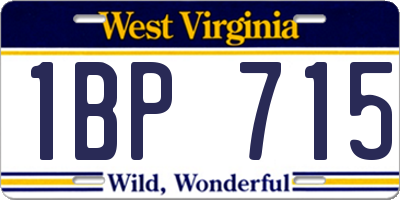 WV license plate 1BP715