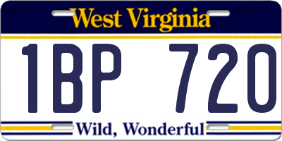 WV license plate 1BP720