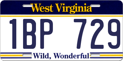 WV license plate 1BP729