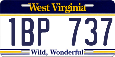 WV license plate 1BP737