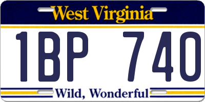 WV license plate 1BP740