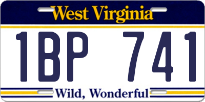 WV license plate 1BP741