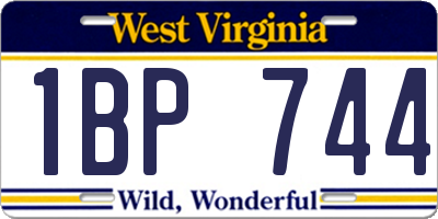 WV license plate 1BP744