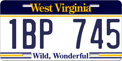 WV license plate 1BP745