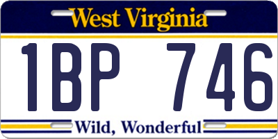 WV license plate 1BP746