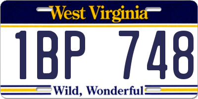 WV license plate 1BP748